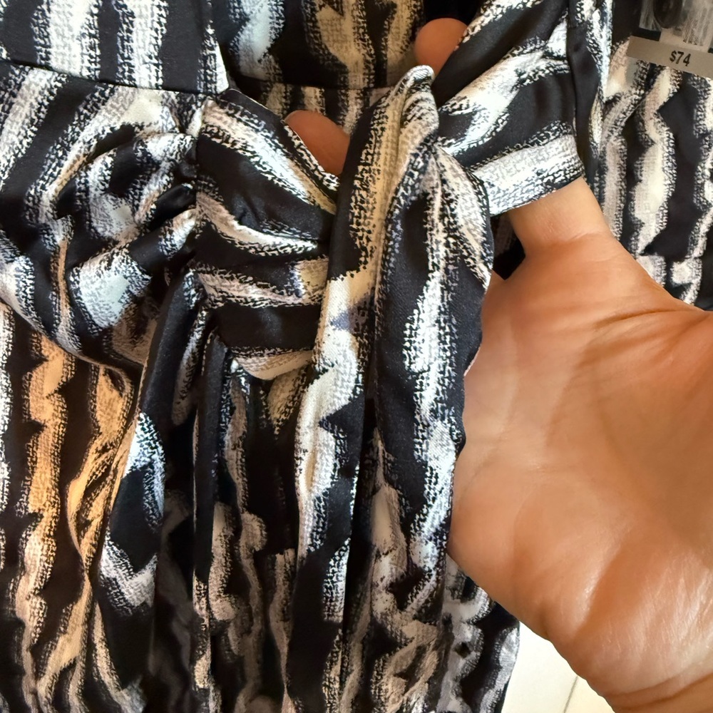 Worthington Black and White Patterned Wrap Dress - Picture 4 of 7